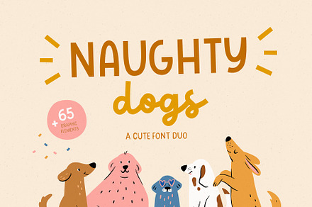 Naughty dogs | Font duo, a Script Font by AngelinaKovel