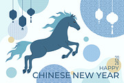 Chinese New Year Horse Banner, an Animal Illustration by PsychocheArt (Thumbnail 1 of 2)
