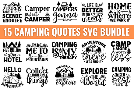 Camping SVG Bundle, an Object Graphic by Regulrcrative