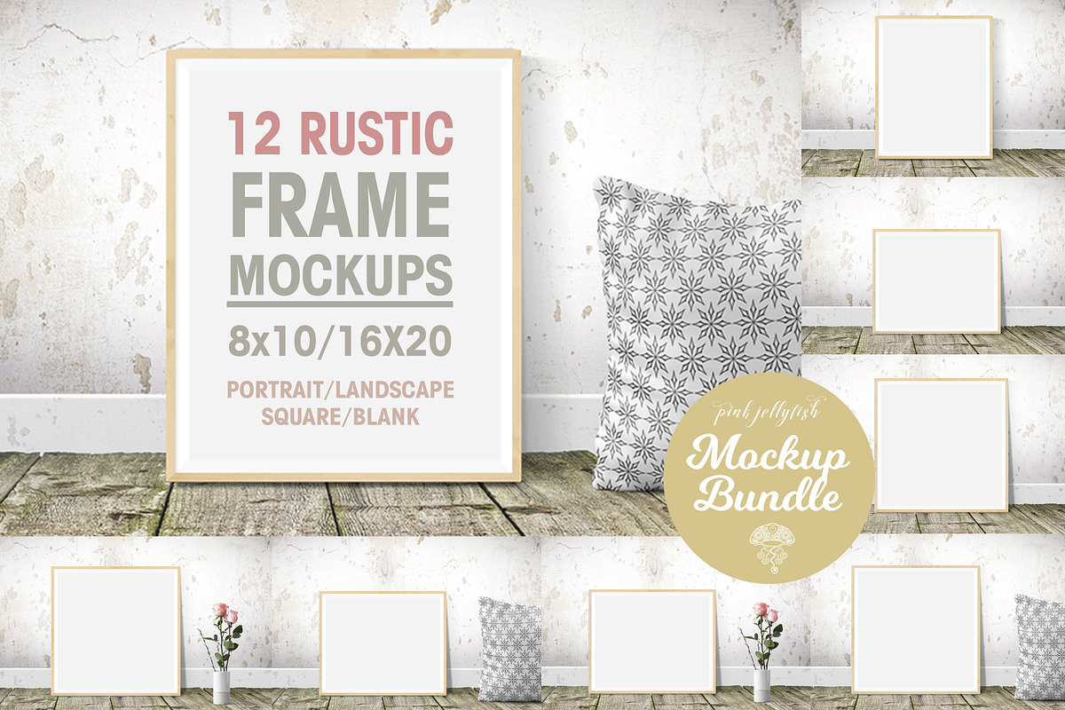 Rustic frame mockup 8x10 / 16x20, a Print Template by PinkJellyfish (Photo 1 of 12)