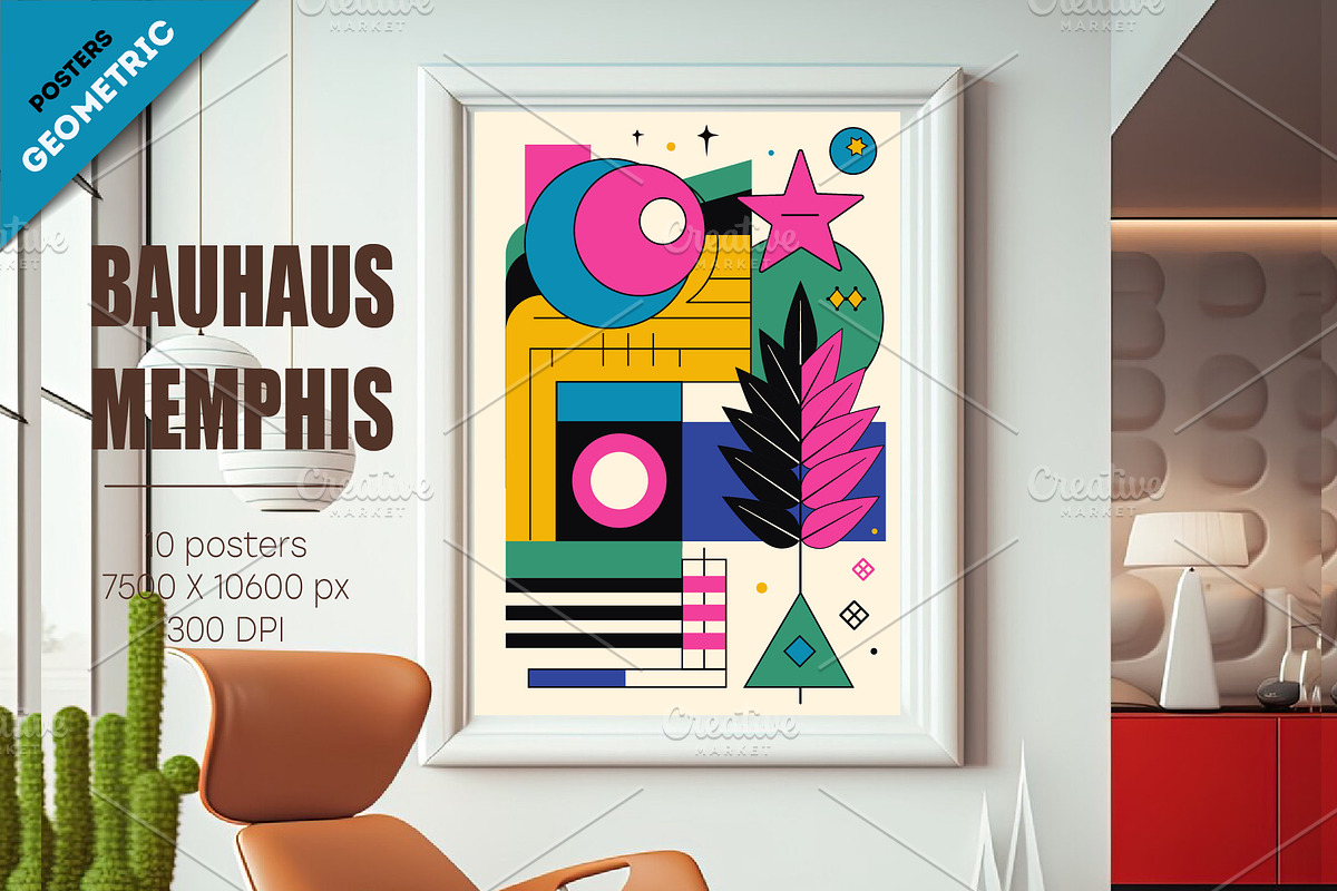 Abstract geometric Bauhaus,Memphis03, a Decorative Illustration by KENO Mascots (Photo 5 of 6)