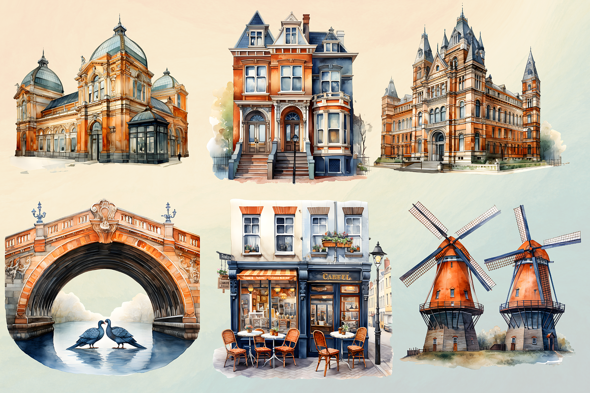 Trip to Amsterdam Clipart, an Illustration by NadiaTheronArt (Photo 4 of 5)