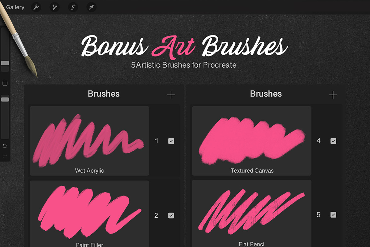 Pencils and Paint for Procreate, a Texture Graphic by iPad Calligraphy (Photo 8 of 9)