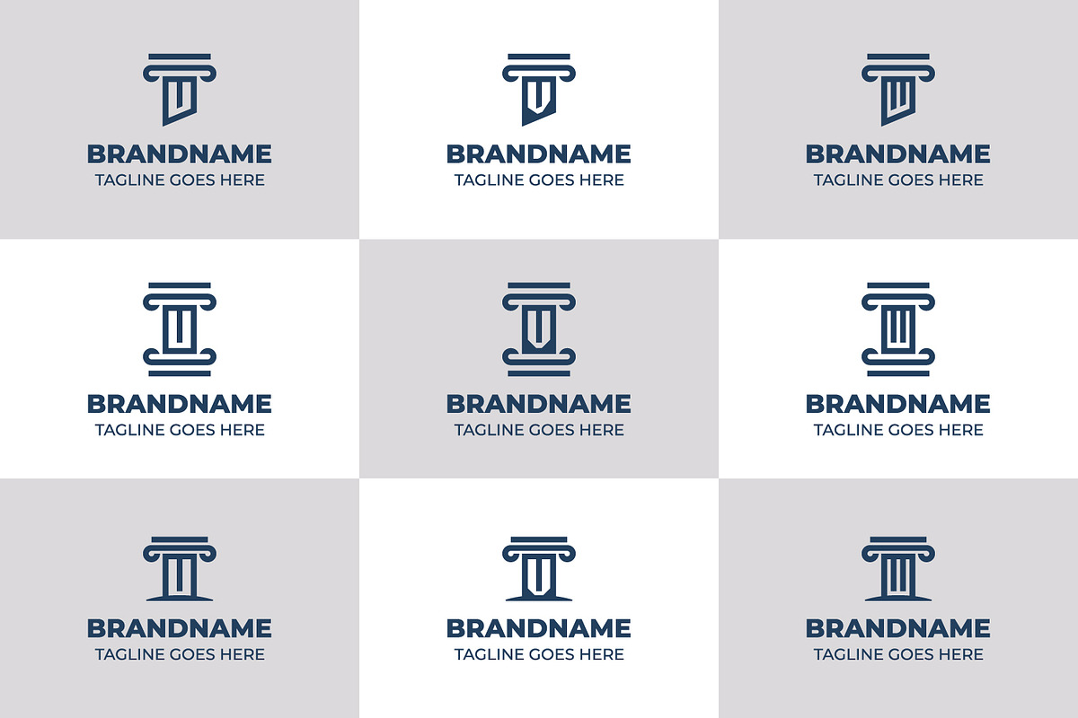 Letter U V W Pillar Logo Set, a Branding & Logo Template by Pray Art Design Studio (Photo 1 of 2)