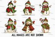 Whimsical Snowman Clipart Bundle, an Illustration by Craft Nest (Thumbnail 4 of 6)