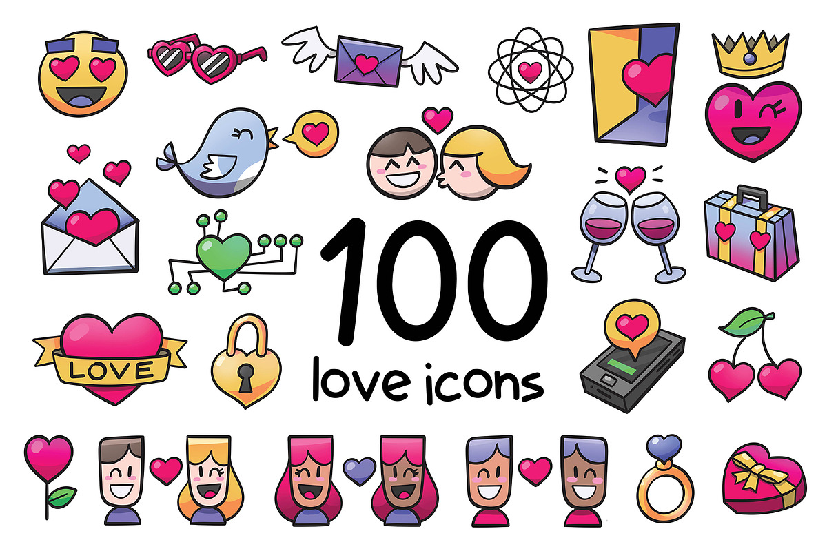 Cartoon Love Icons, an Icon by Cartoon Shop (Photo 1 of 11)