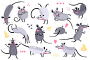 Rats - cute set, an Animal Illustration by Baksiabat (Thumbnail 3 of 7)