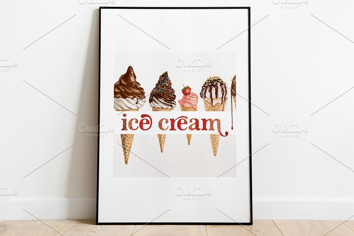 ice cream vector illustrations, a Decorative Illustration by Natalka Dmitrova art (Photo 3 of 9)