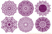 Plum Lace Clipart Doilies, an Illustration by Amanda Ilkov (Thumbnail 3 of 4)