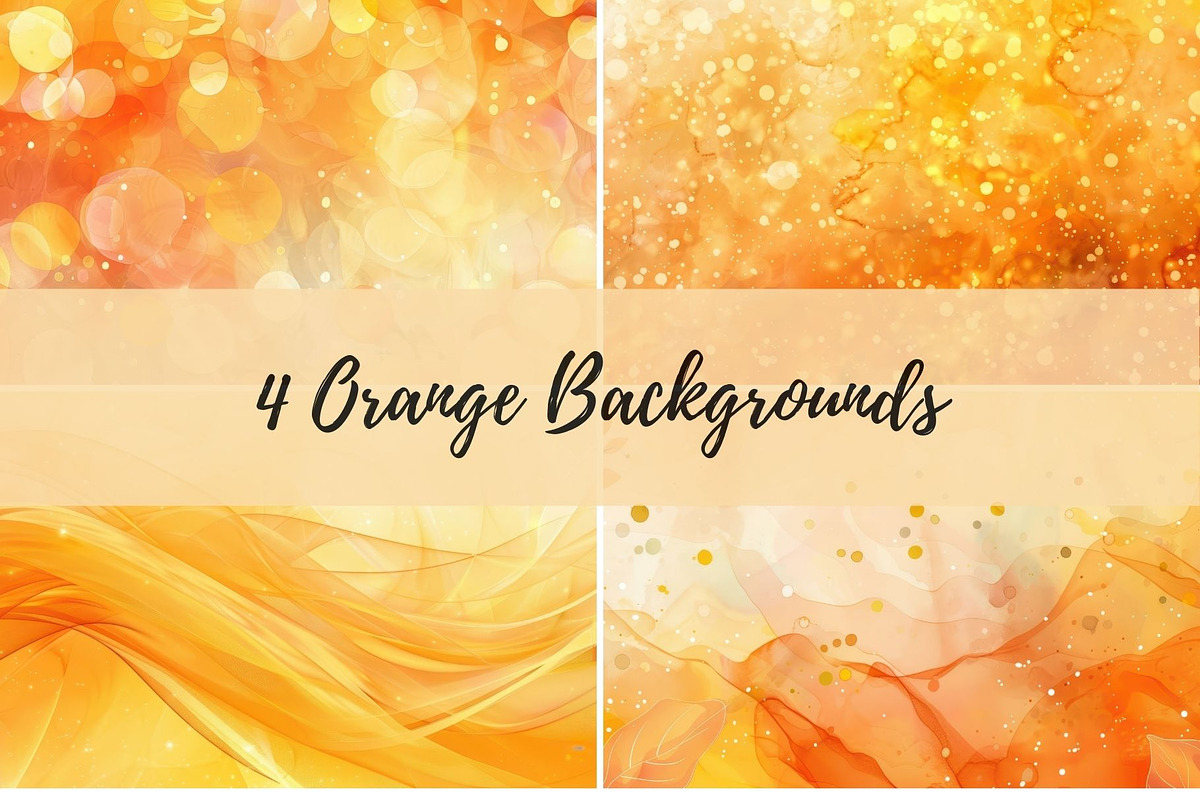 Vibrant Orange Abstract Backgrounds, a Decorative Illustration by Mashimara