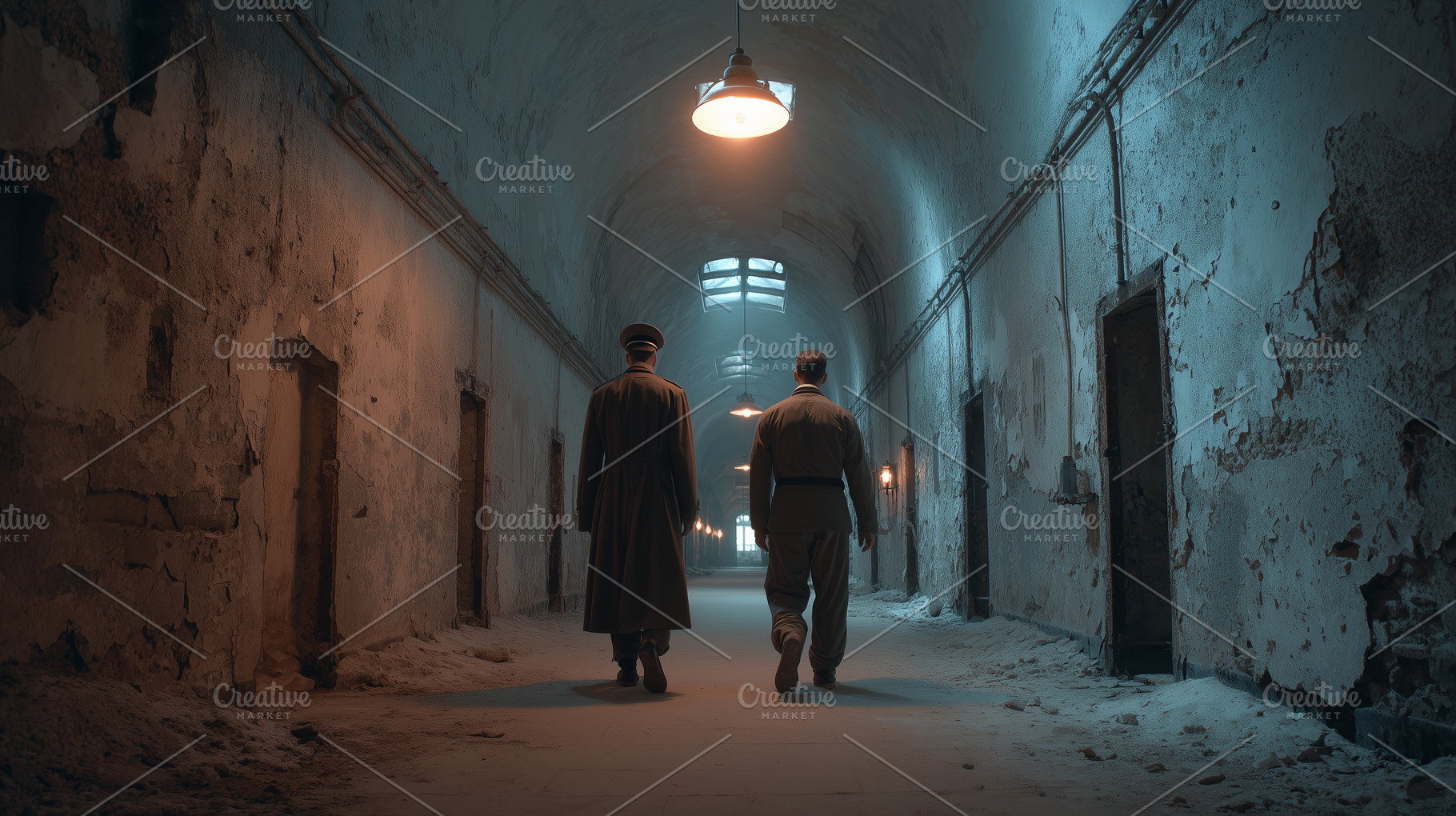 Two men in military uniforms walk, a Person Photo by MistyDay