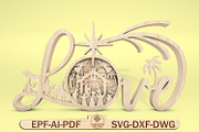 Multilayer Love Nativity Scene Art, a Pattern Graphic by Lasercutiny (Thumbnail 1 of 2)