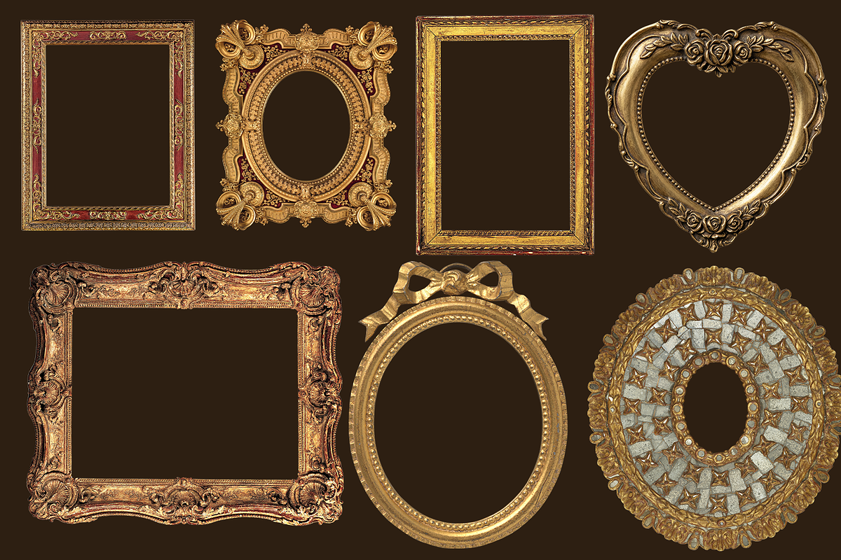 Renaissance Golden Frames Cliparts, an Object Graphic by Lilithcollageart (Photo 7 of 14)