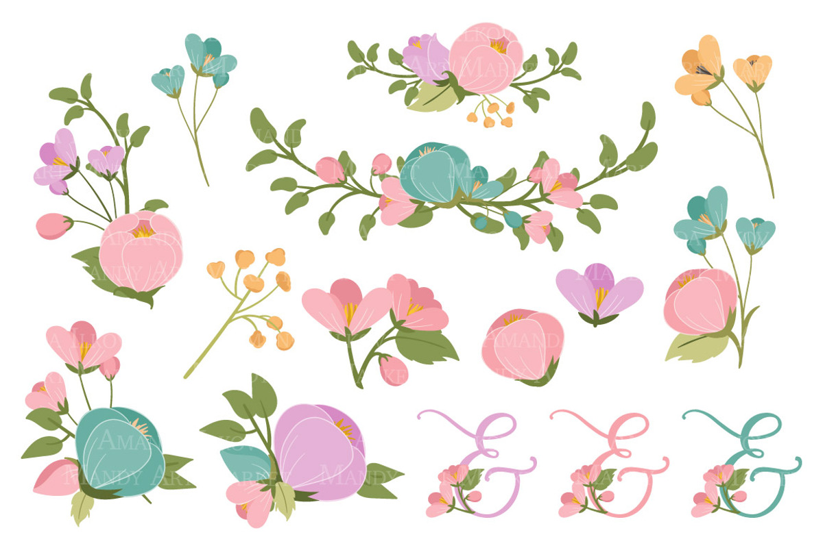 Garden Party Flower Heart Clipart, an Illustration by Amanda Ilkov (Photo 5 of 5)