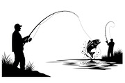 Fishing Silhouette Vector Bundle, an Illustration by hafijul (Thumbnail 34 of 51)