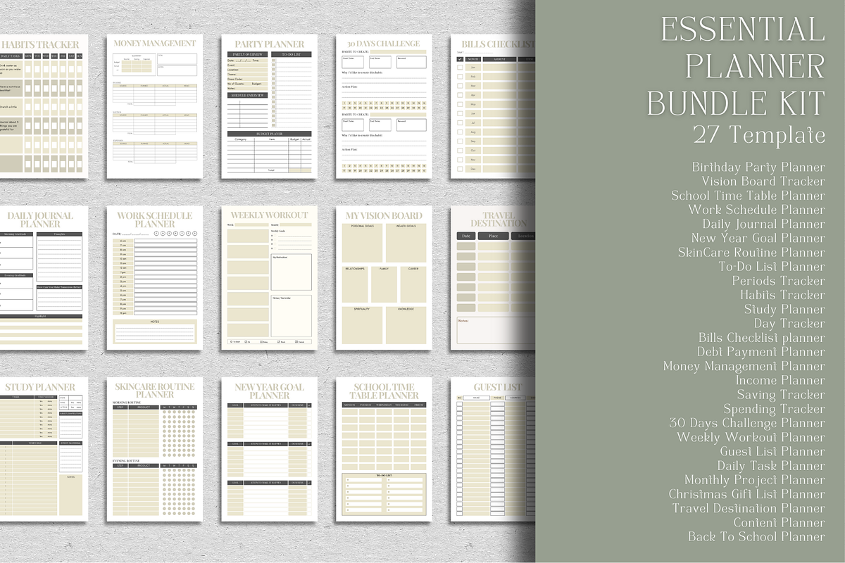 Essential Planner Bundle, a Templates & Theme by KDPISH (Photo 3 of 3)