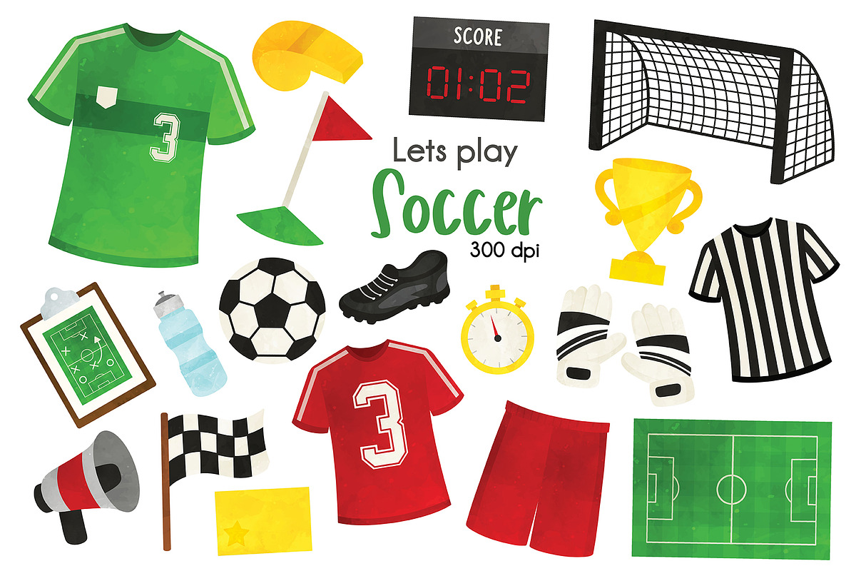 Soccer Clipart, an Illustration by SugarPickle Clip Art (Photo 1 of 2)