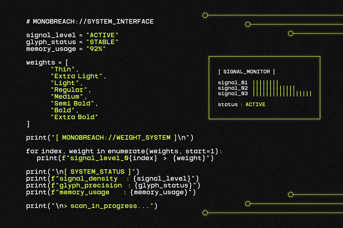 NV Monobreach – Modern Monospace, a Sans Serif Font by Novaratype (Photo 5 of 15)