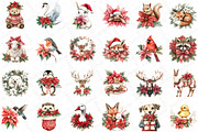 Christmas Animals and Poinsettia Bun, an Illustration by DreamPrint404 (Thumbnail 2 of 5)