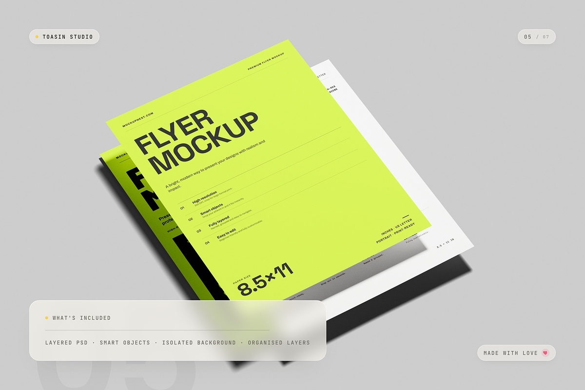 US Letter Flyer Mockup, an Advertising Mockup by Toasin Studio (Photo 5 of 7)