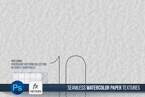 10 Seamless Watercolor Paper Texture