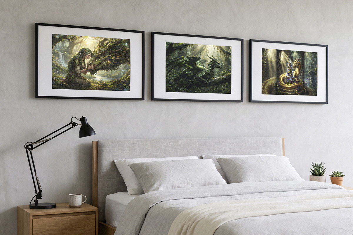 Epic Dragon Wall Art Set, a Decorative Illustration by Nadia Semyroz (Photo 7 of 8)