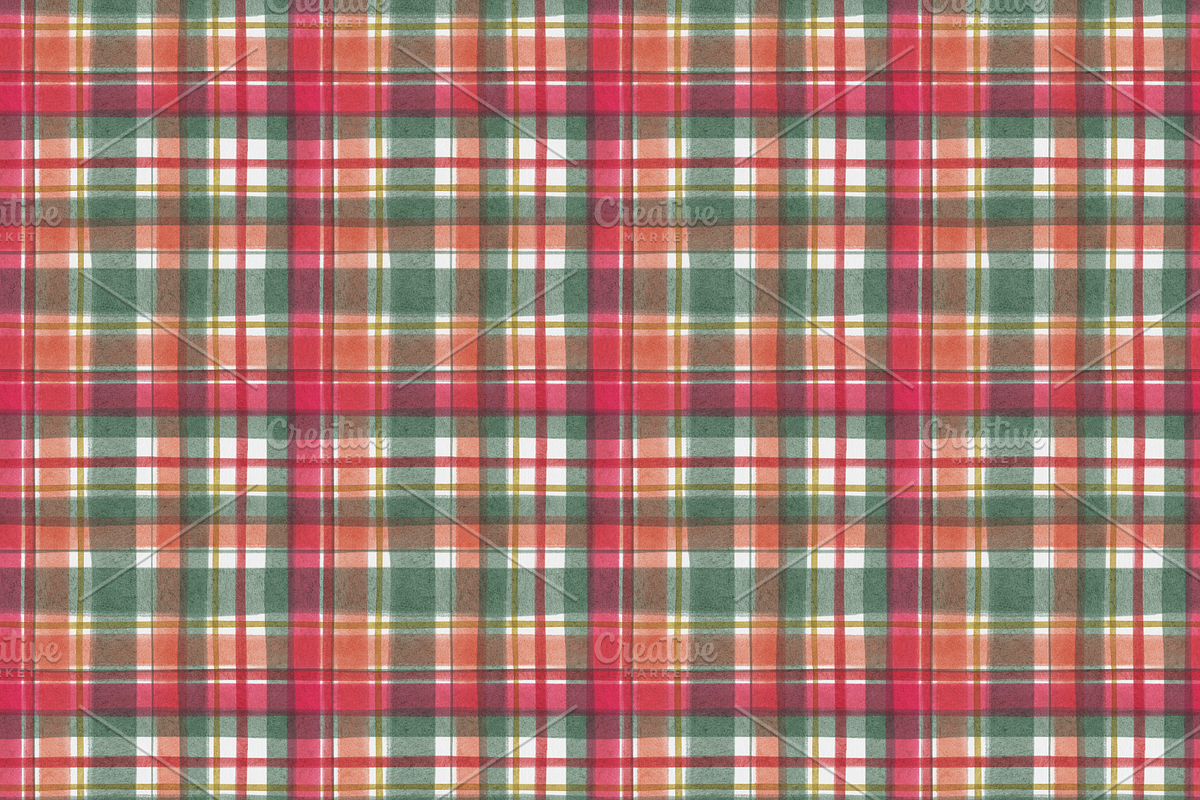 Watercolour Check. Seamless Patterns, a Pattern Graphic by Maria Budarkiewicz (Photo 5 of 10)