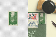 Envelope-Postage Stamps Calligraphy, an Advertising Mockup by Custom Scene (Thumbnail 10 of 10)