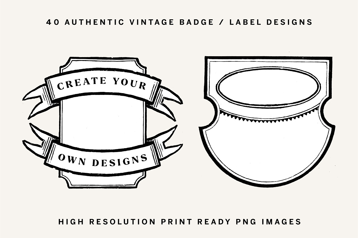 40 Vintage Label and Badge PNGs, an Object Illustration by Century Library (Photo 3 of 6)