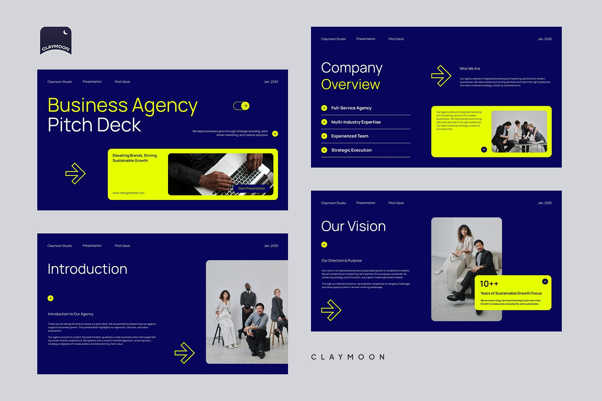 Business Agency Pitch Deck, a Presentation Template by Claymoon Lab (Photo 2 of 7)