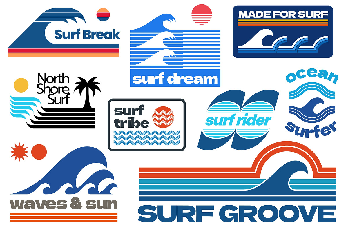 Surf Logo Graphics, an Object Graphic by Firowerk (Photo 4 of 10)