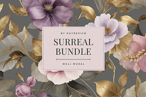 BUNDLE Surreal Floral Wall Mural