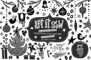 Christmas Clip-Art & Lettering Set