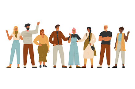Diverse group of people isolated on, an Illustration by vectorpointstudio