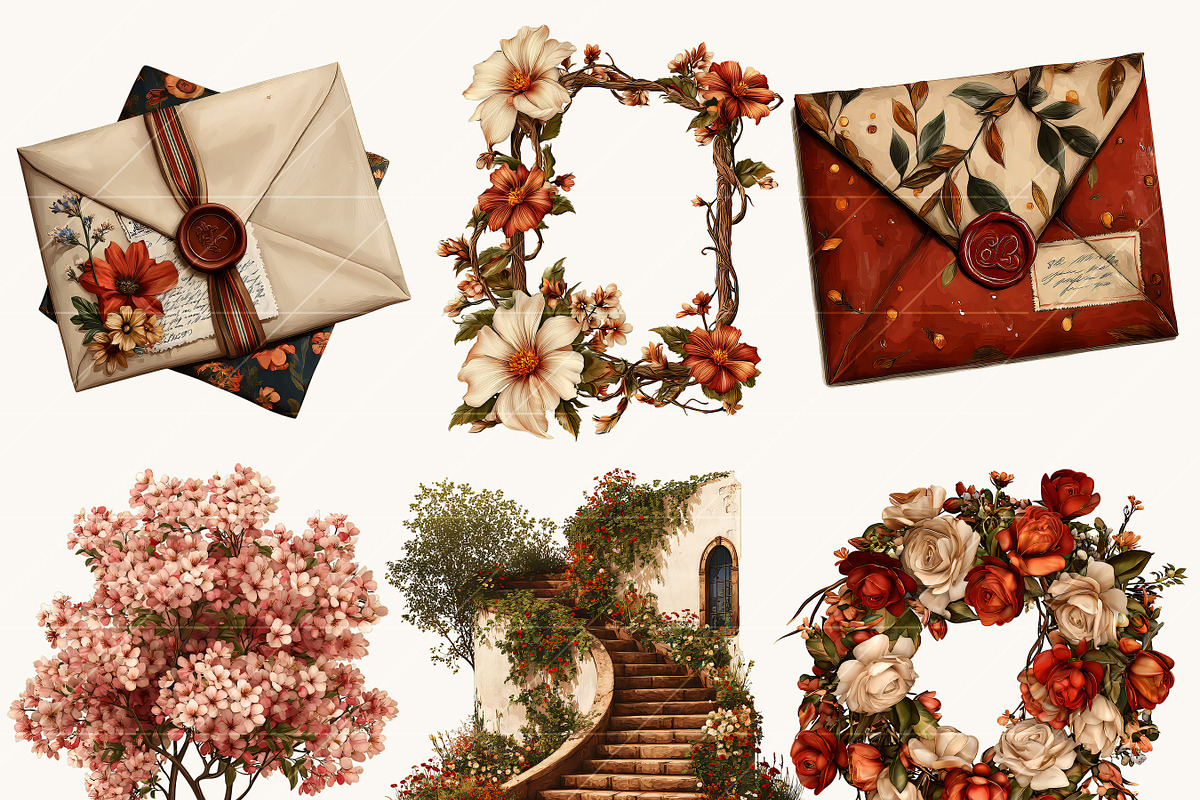 Vintage Romantic Serene Clipart, a Person Illustration by BusyDaydesign (Photo 5 of 9)
