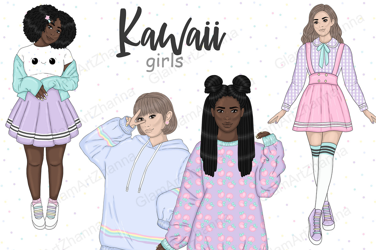 Kawaii Girl Clipart | Planner Girl, a Person Illustration by GlamArtZhanna (Photo 1 of 5)