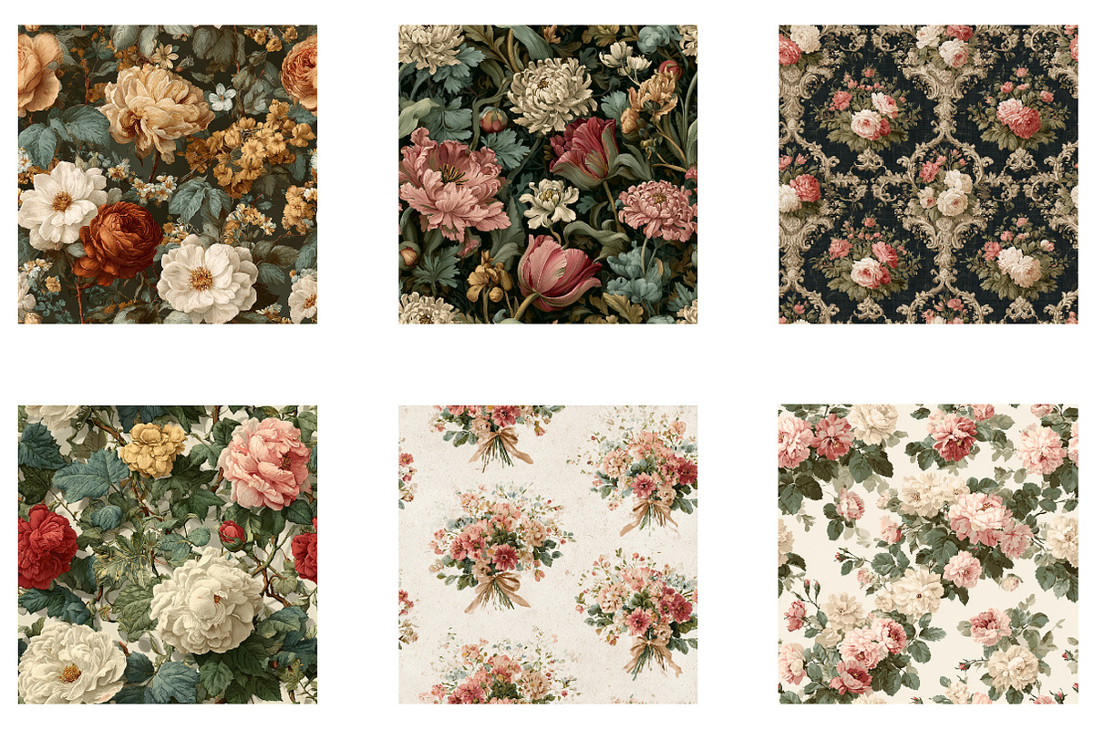 Victorian Botanical Floral Patterns, a Pattern Graphic by CreationArt (Photo 5 of 5)