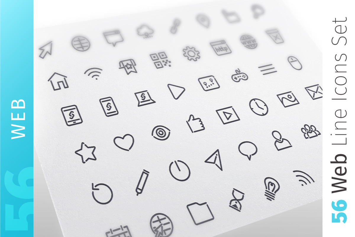 Web Line Icons Set, an Outline Icon by Voysla's Shop (Photo 1 of 4)