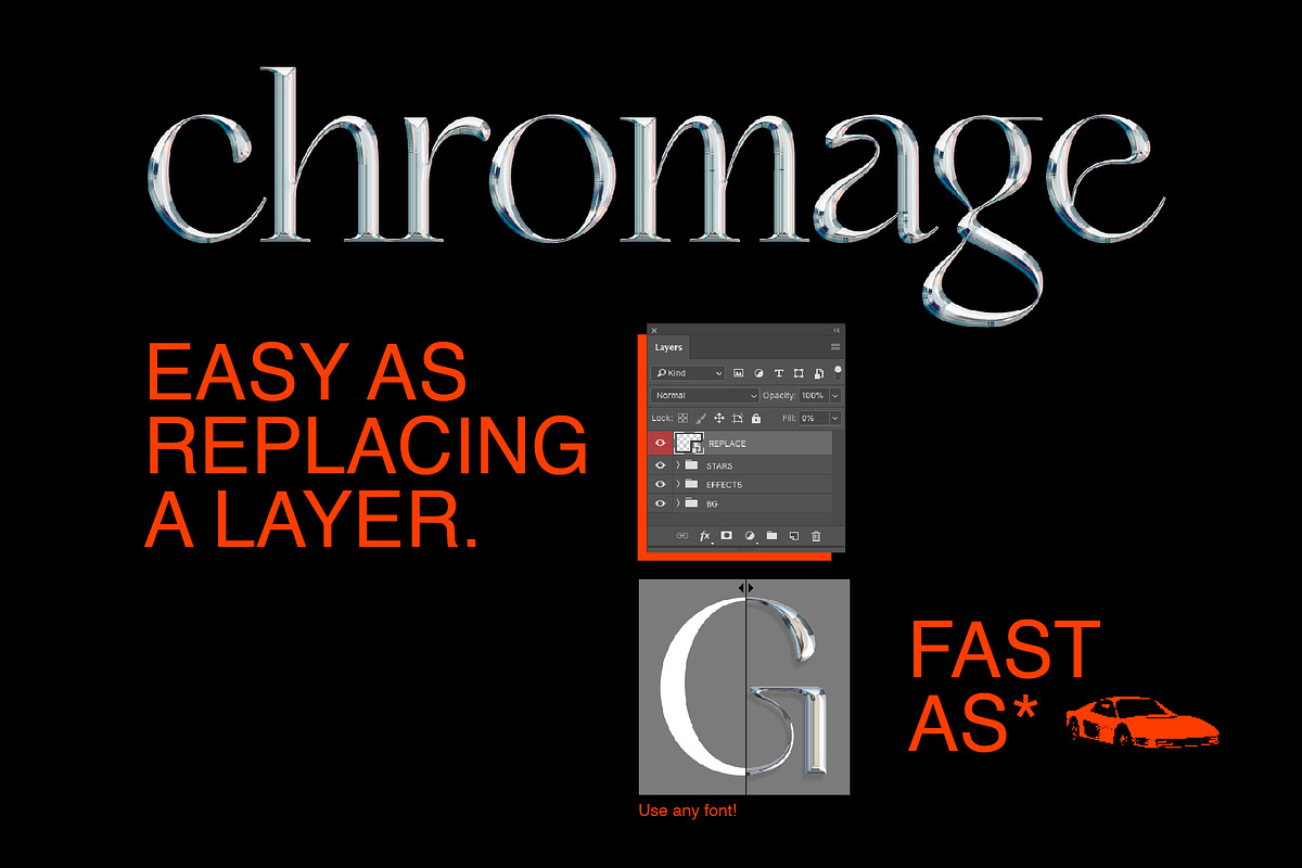 Chrome text-effect, a Layer Style Add-On by Evlogiev Studio (Photo 6 of 7)