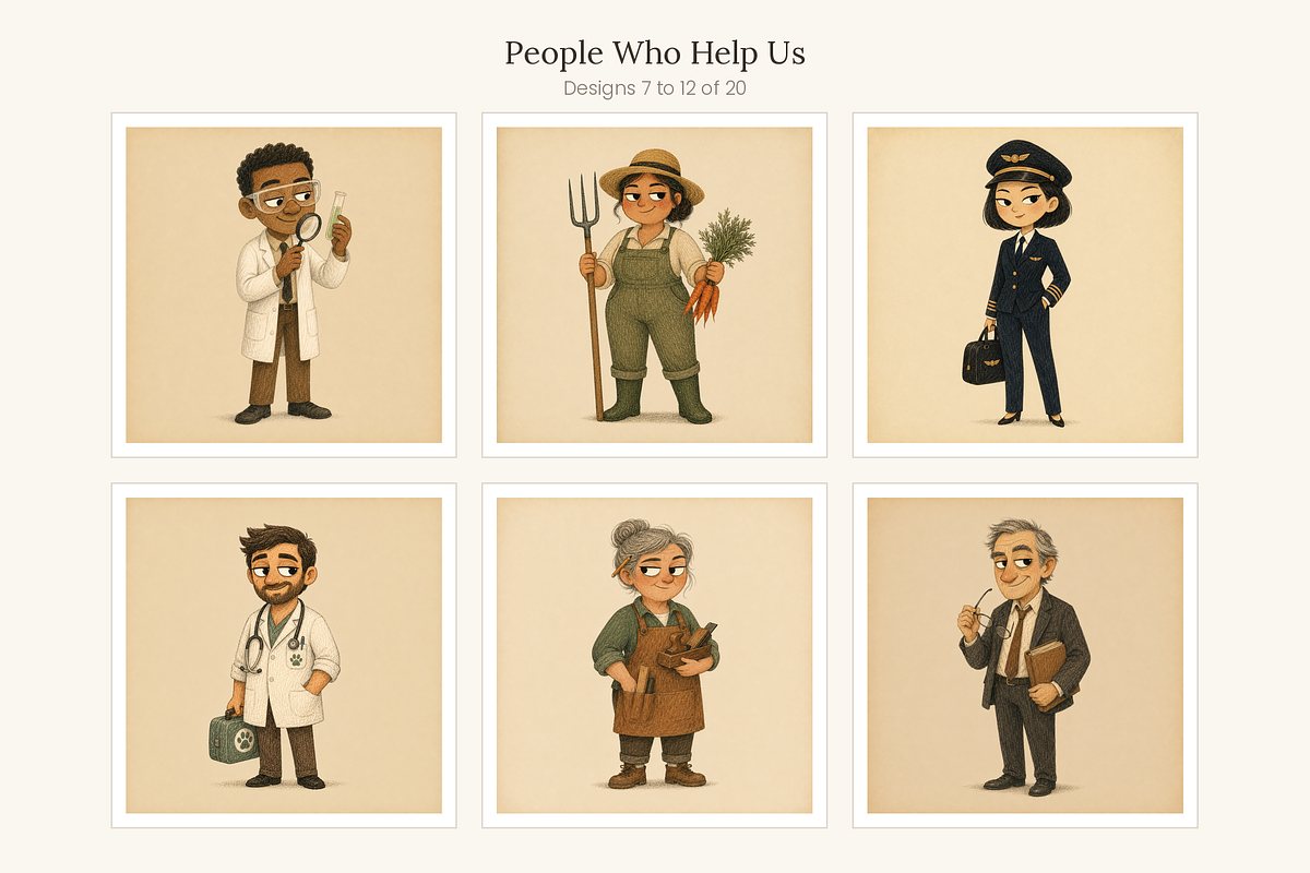 People Who Help Us Clip Art, a Person Illustration by LanternkinStudio (Photo 7 of 13)