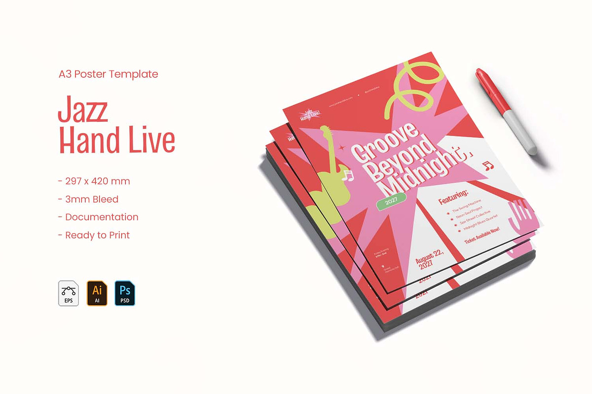Jazz Live - Poster, a Poster Template by VUNIRA (Photo 1 of 3)