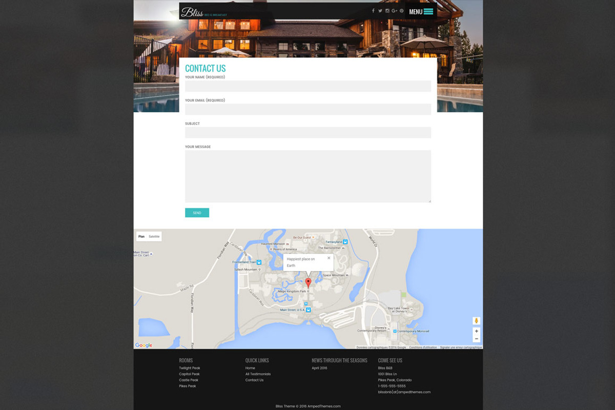 BnB, Cabin, Rental Wordpress Theme, a WordPress Template by Amped Themes (Photo 5 of 6)