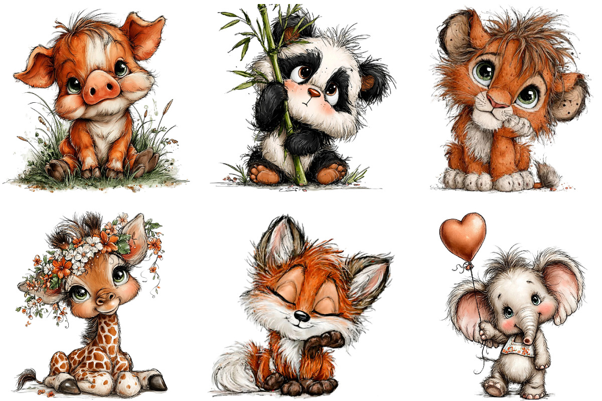Baby Animal Clipart, an Illustration by DreamArtGraphic (Photo 3 of 3)