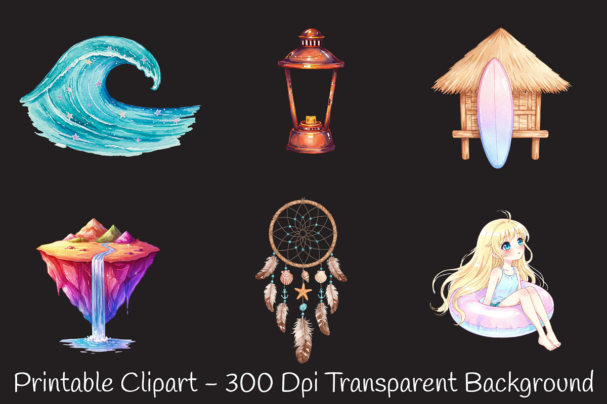 Summer Dreaming Clipart, an Illustration by RobertsArt (Photo 3 of 7)