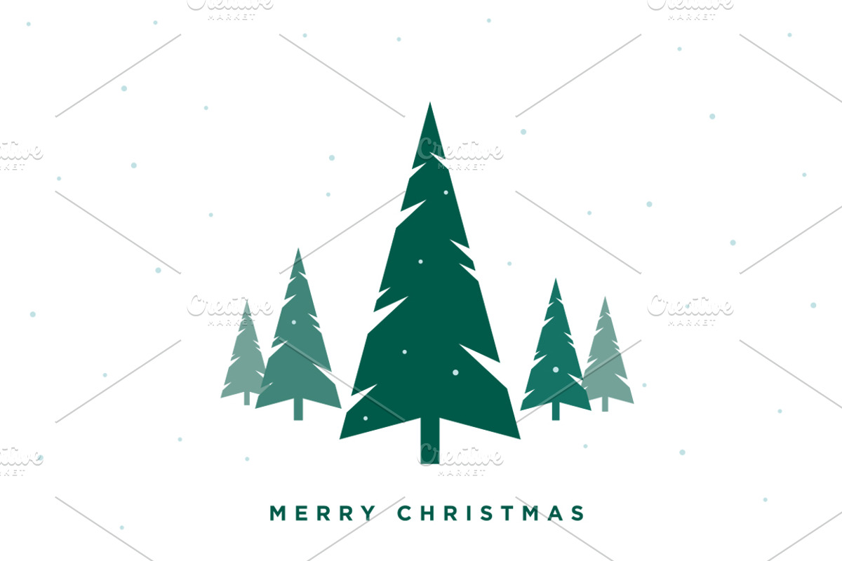 Merry Christmas Tree Vector, a Decorative Illustration by LineByLine