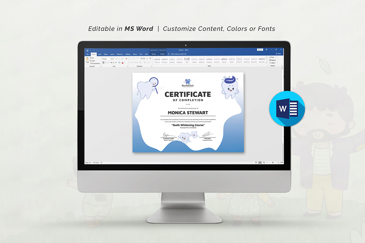 Dental Assistant Certificate, a Stationery Template by DesignDevisers (Photo 8 of 10)