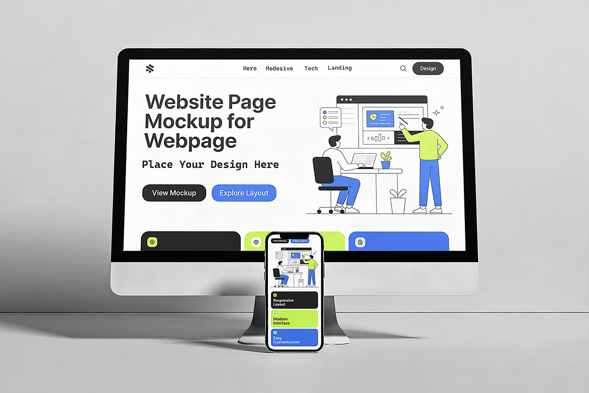 Website Page Mockup for Webpage, a Product Mockup by Pitchlook.Studio (Photo 3 of 4)
