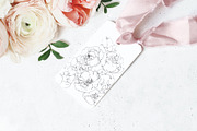 8 peony flowers thank you card, a Card Template by TurquoiseDesign (Thumbnail 3 of 4)