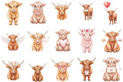 Highland Cow Valentine's Day PNG, an Illustration by Designking (Thumbnail 3 of 5)
