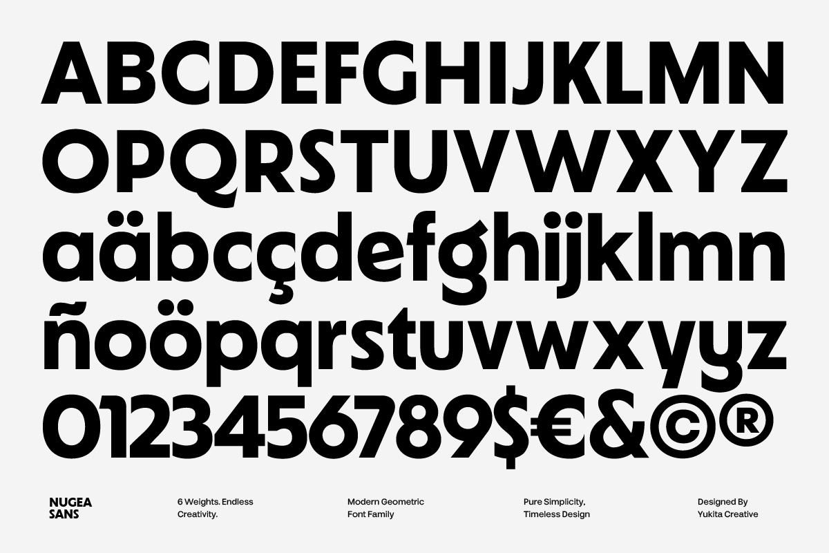 Nugea - Geometric Font Family, a Sans Serif Font by Yukita Creative (Photo 7 of 10)